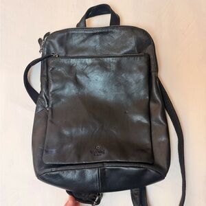 Black Leather Backpack